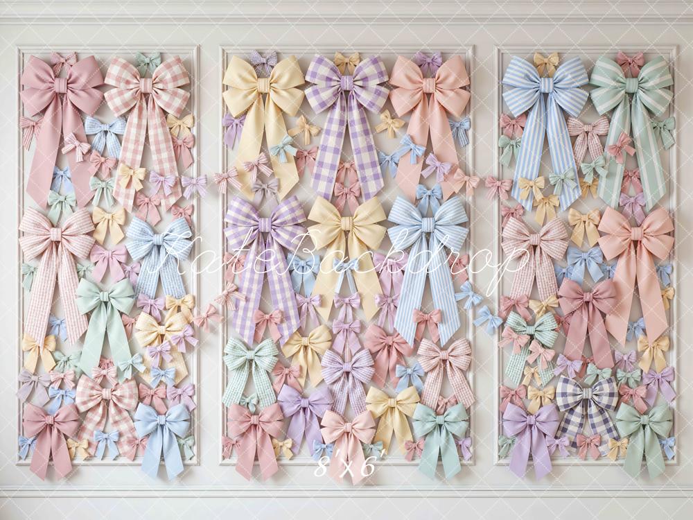Kate Pastel Bow Wall Panel Printed Backdrop Designed by Mini MakeBelieve
