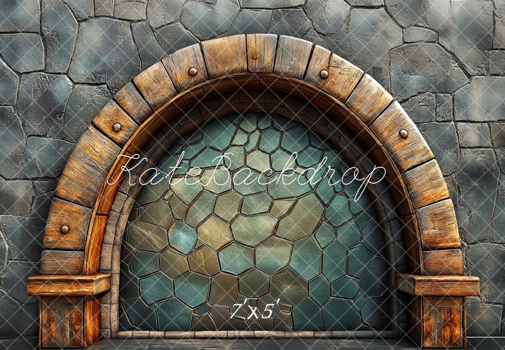 Fondo Vintage Arco de Piedra Verde Diseñado por Mini MakeBelieve