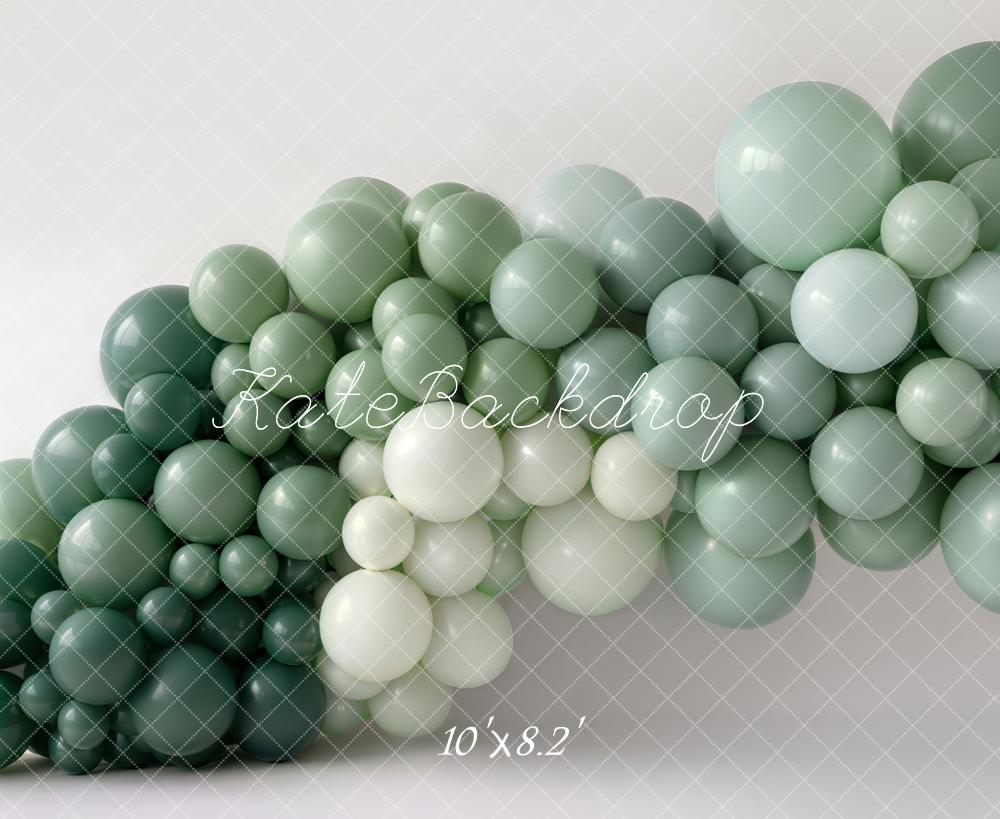 Kate Green Gradient Balloon Garland Printed Backdrop Designed by Emetselch
