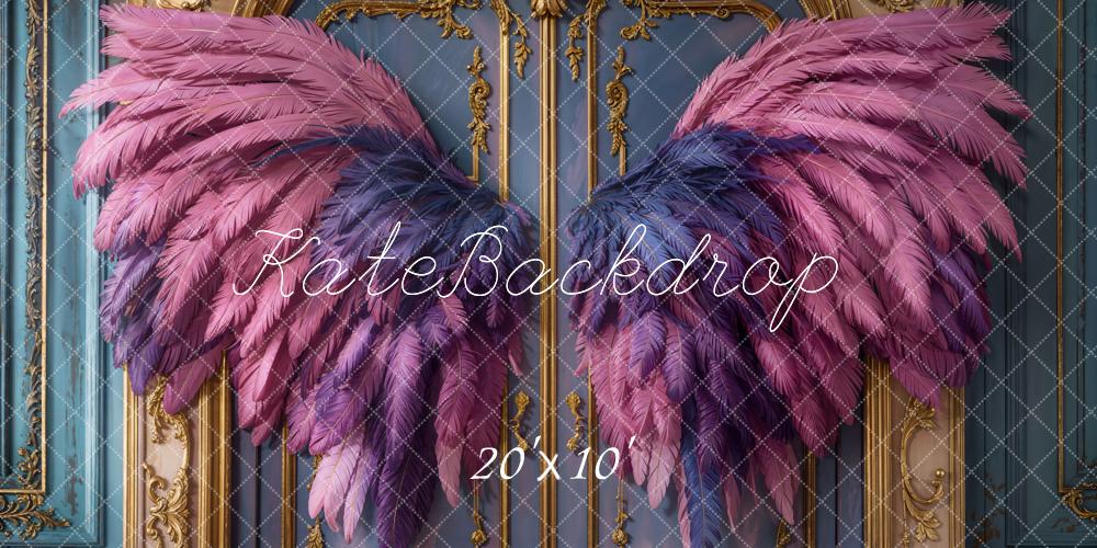 Fantasy Pink Angel Wings Vintage Door Foto Achtergrond Designed by Emetselch