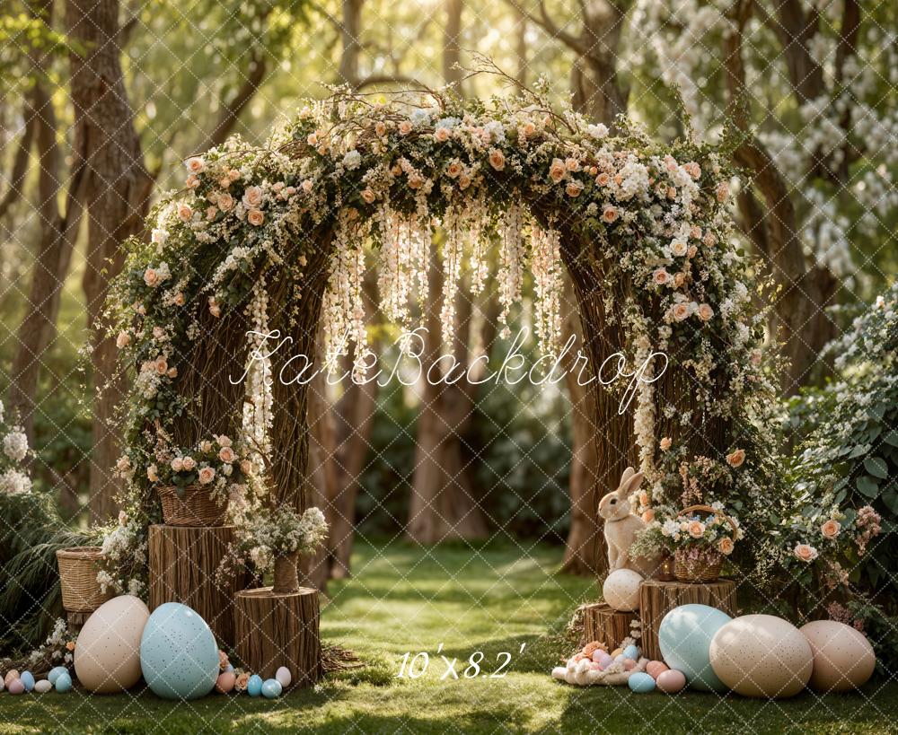 Kate Easter Bunny Flower Arch Pastel Eggs Backdrop Designed by Emetselch