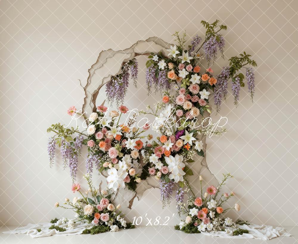 Kate Mother's Day Boho Flower Arch Torn Wall Backdrop Designed by Mini MakeBelieve