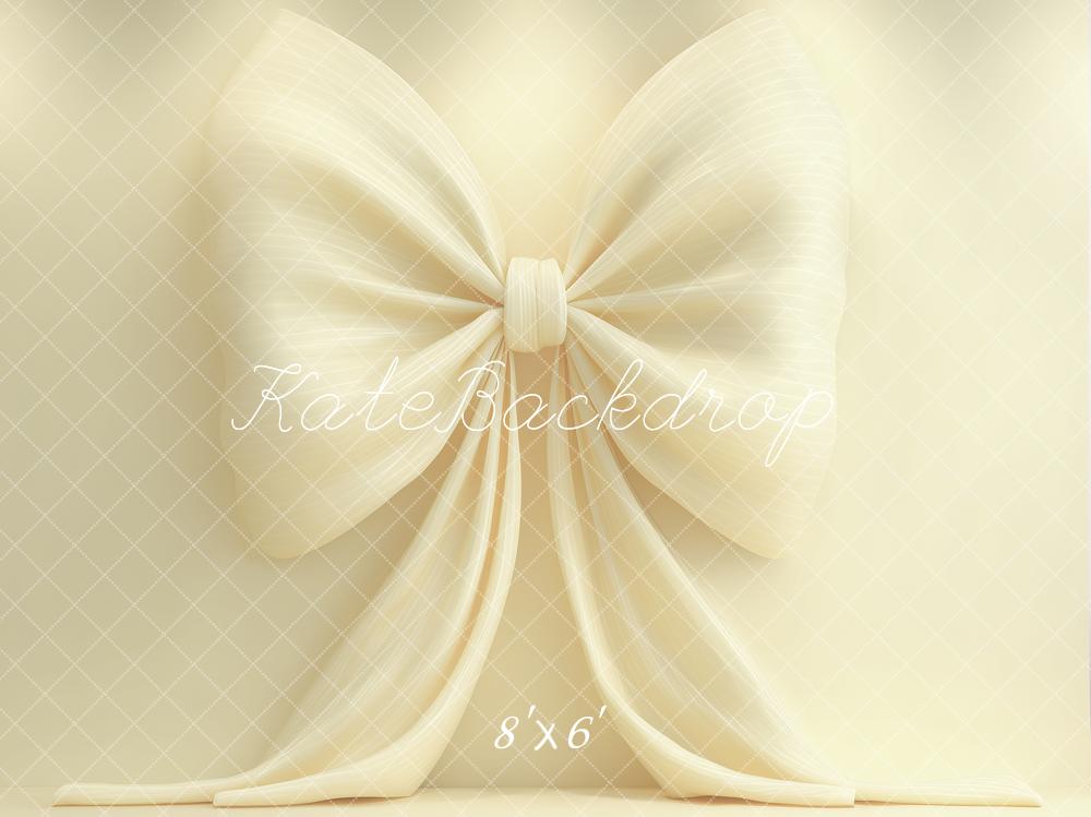 Kate Cream Large Bow Printed Backdrop Designed by Angela Miller