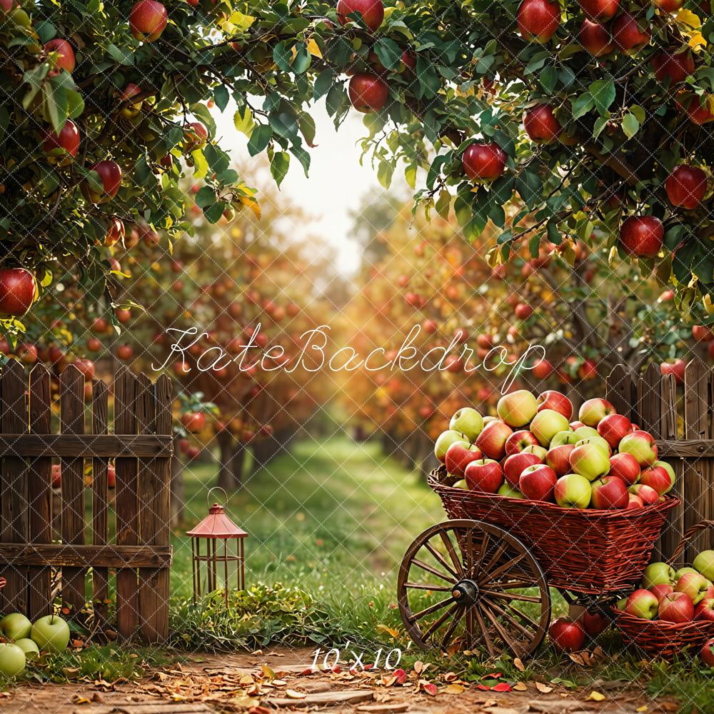 Fall Apple Orchard Cart Harvest Foto Achtergrond Designed by Emetselch