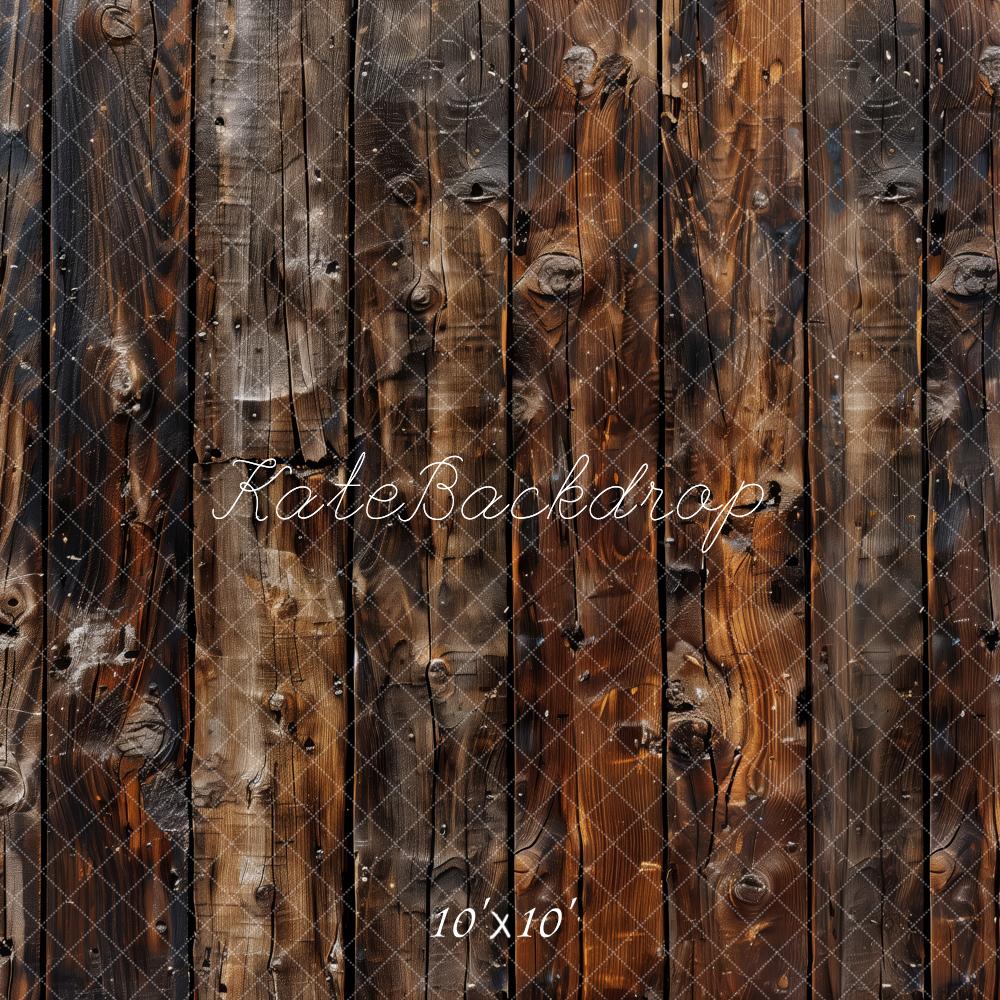 Kate Dark Burnt Wood Plank Floor Backdrop Designed by Patty Roberts