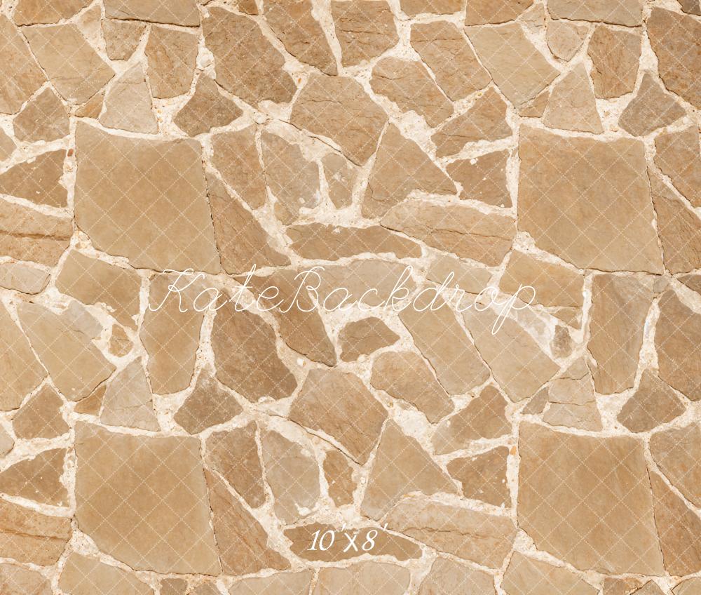 Kate Light Brown Cobblestone Texture Floor Backdrop Designed by Kate Image