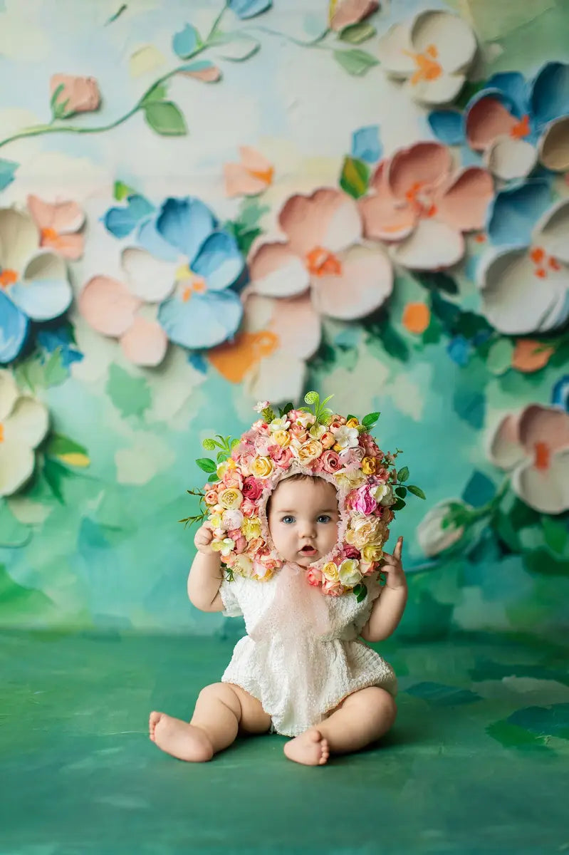 Kate Paint Floral Pastel Abstract Texture Backdrop Designed by Emetselch