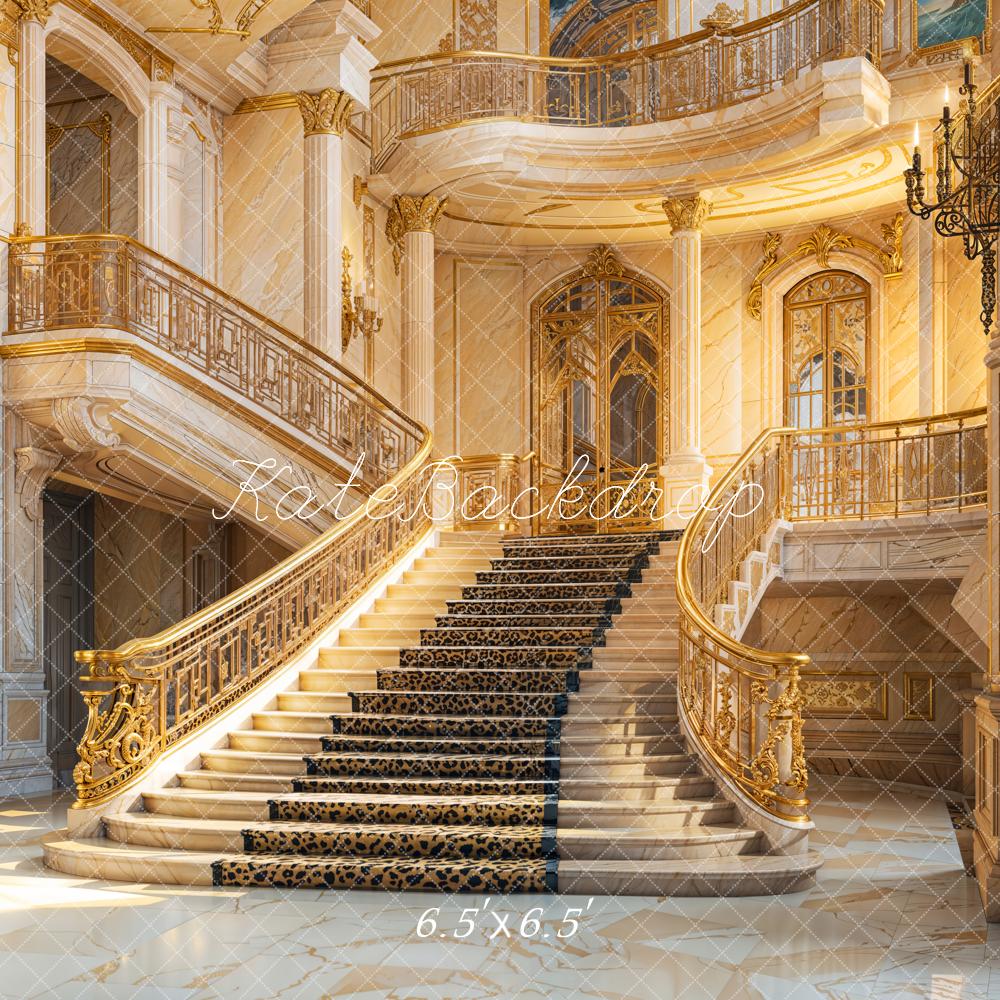 Kate Architecture Leopard Luxurious Cascading Stairs Backdrop Designed by Emetselch