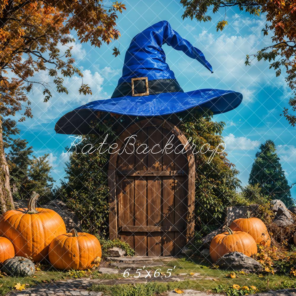 Fall Maple Tree Blue Magic Hat House Foto Achtergrond Designed by Emetselch