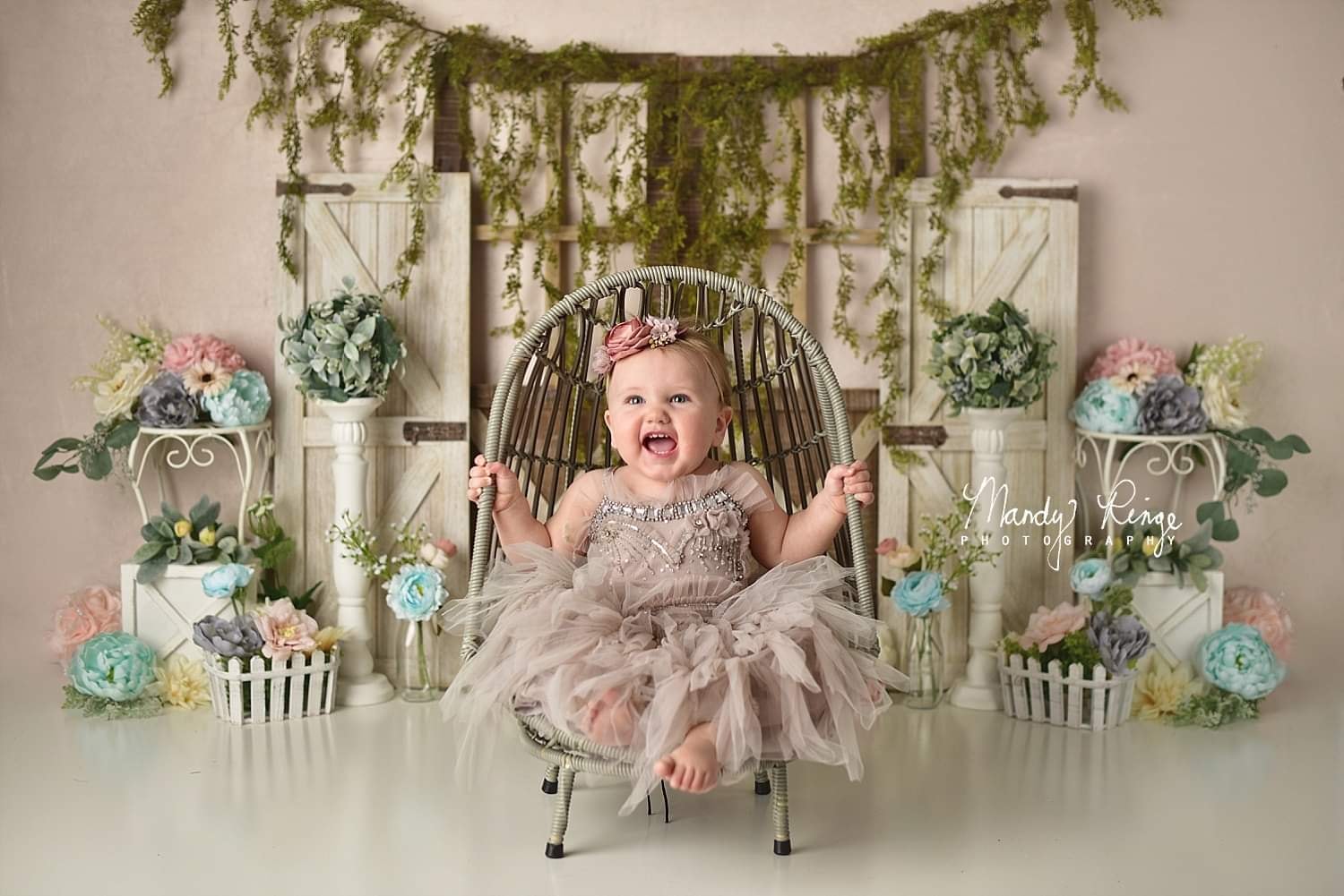 RTS Kate Spring Floral Chicks Backdrop Designed by Mandy Ringe Photography