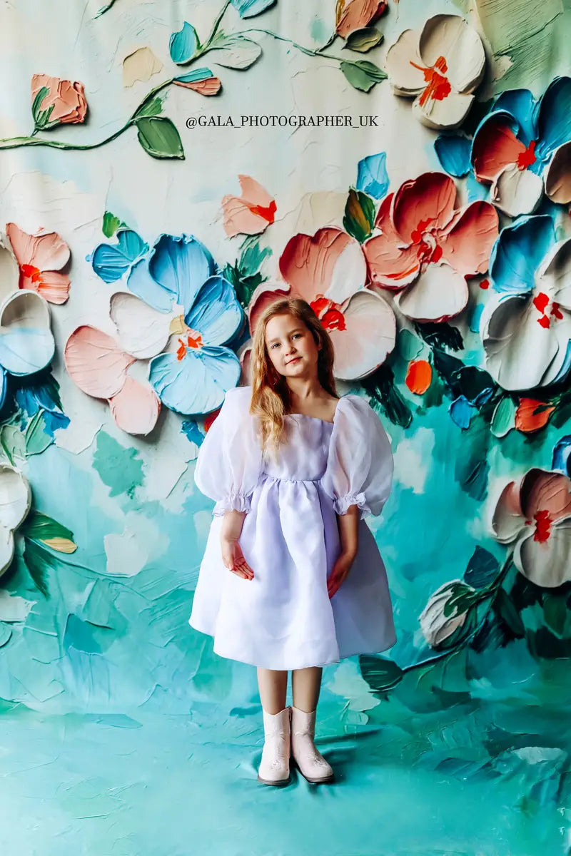 Kate Paint Floral Pastel Abstract Texture Backdrop Designed by Emetselch