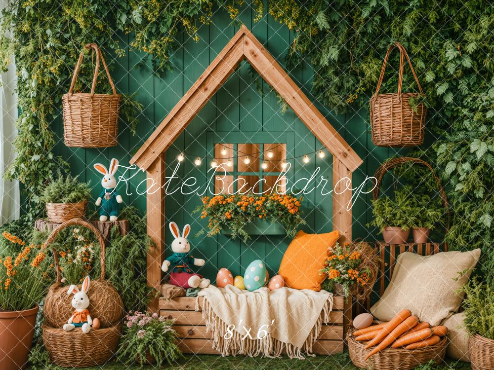 Kate Easter Bunny House Basket Blanket Backdrop Designed by Emetselch