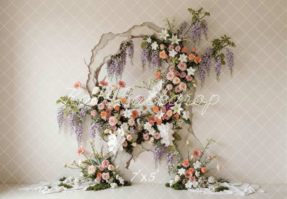 Kate Mother's Day Boho Flower Arch Torn Wall Backdrop Designed by Mini MakeBelieve