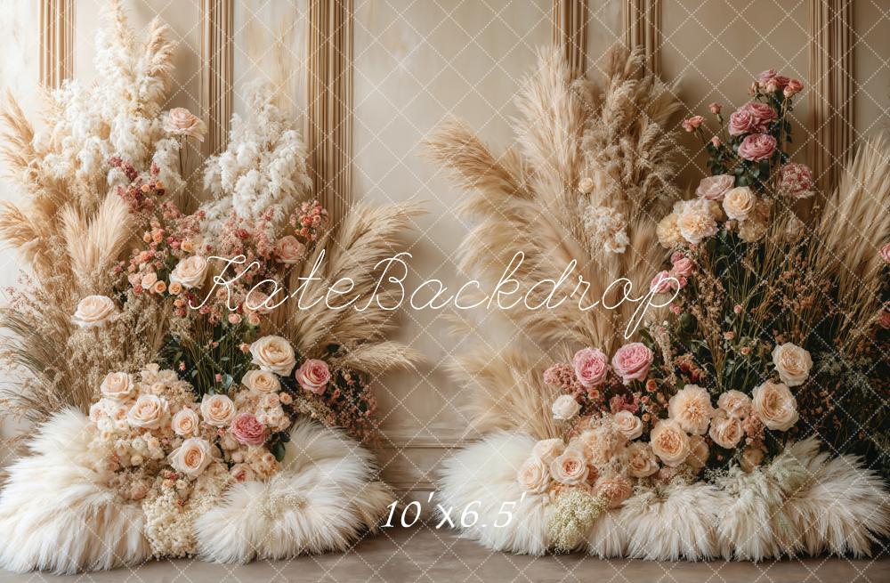 Boho Bloemen Pampas Grassen Foto Achtergrond Designed by Emetselch
