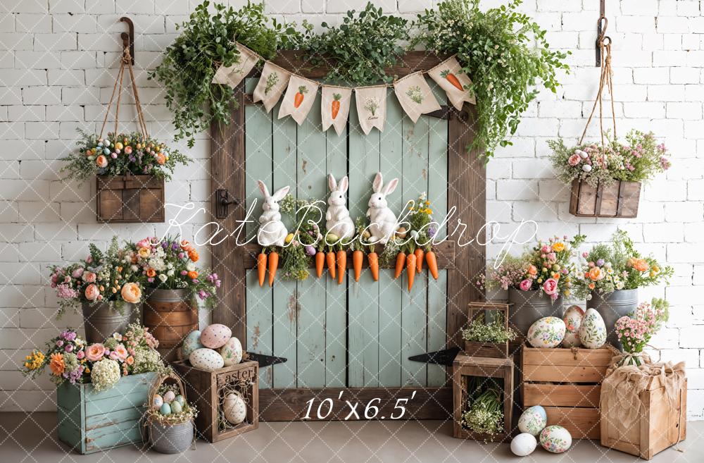Easter Bunny Carrots Puerta Fondo de Madera Designed by Emetselch