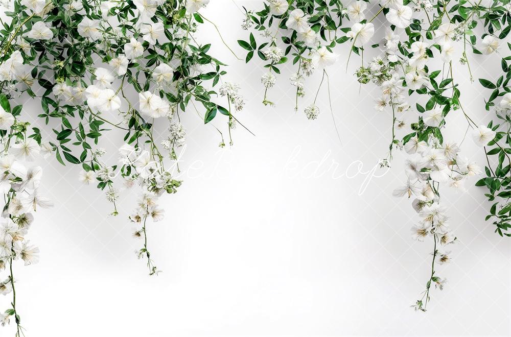 Floraal Groene Witte Foto Achtergrond Designed by Kerry Anderson