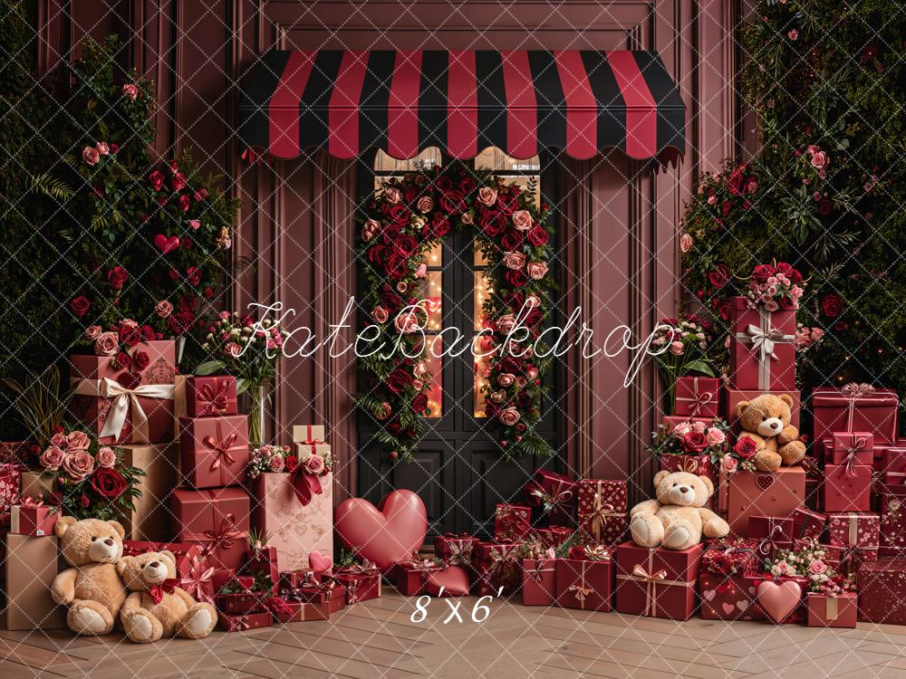 Kate Valentines Shop Doorway Roses Gifts Teddy Bears Backdrop Designed by Emetselch