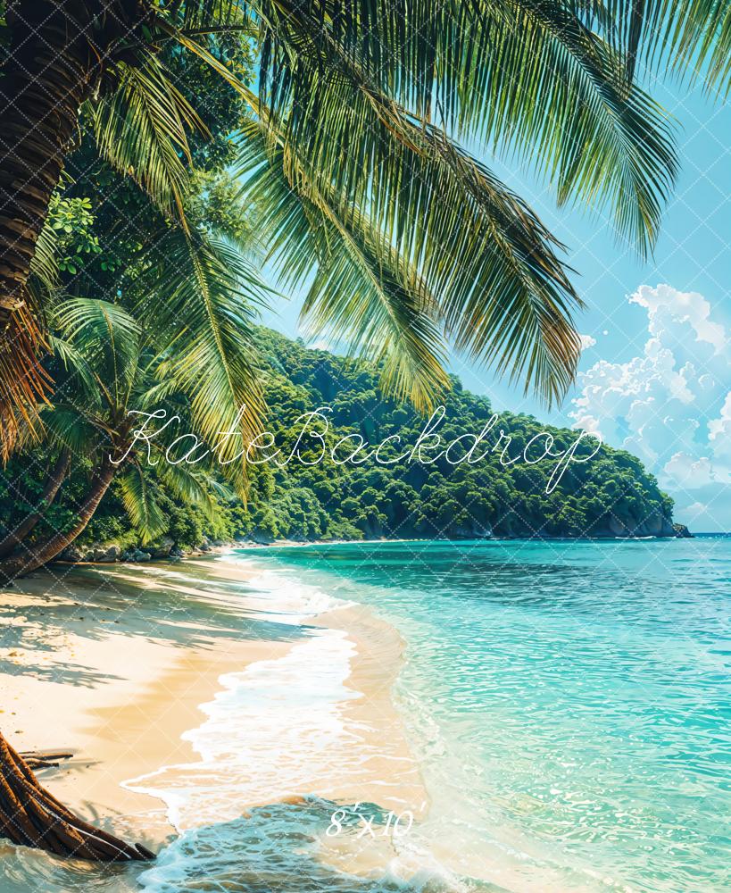 Kate Beach Summer Tropical Palm Trees Backdrop Designed by Emetselch