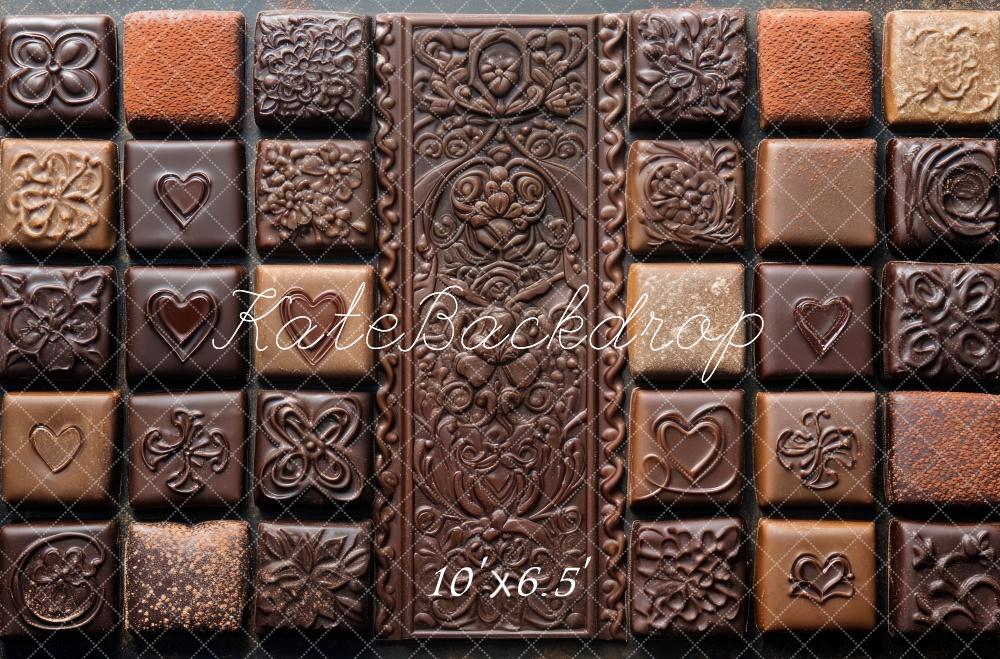 Kate Chocolate Pattern Dessert Floor Backdrop Designed by Mini MakeBelieve