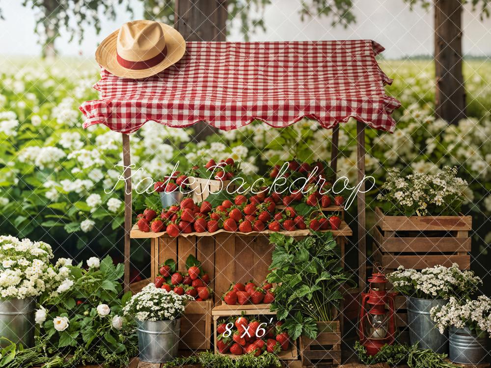 Stand de Fresas de Verano Flores Fondo diseñado por Emetselch