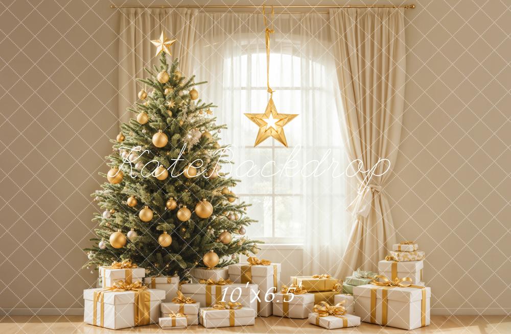 Kate Christmas Tree Gifts Window White Backdrop Designed by Emetselch