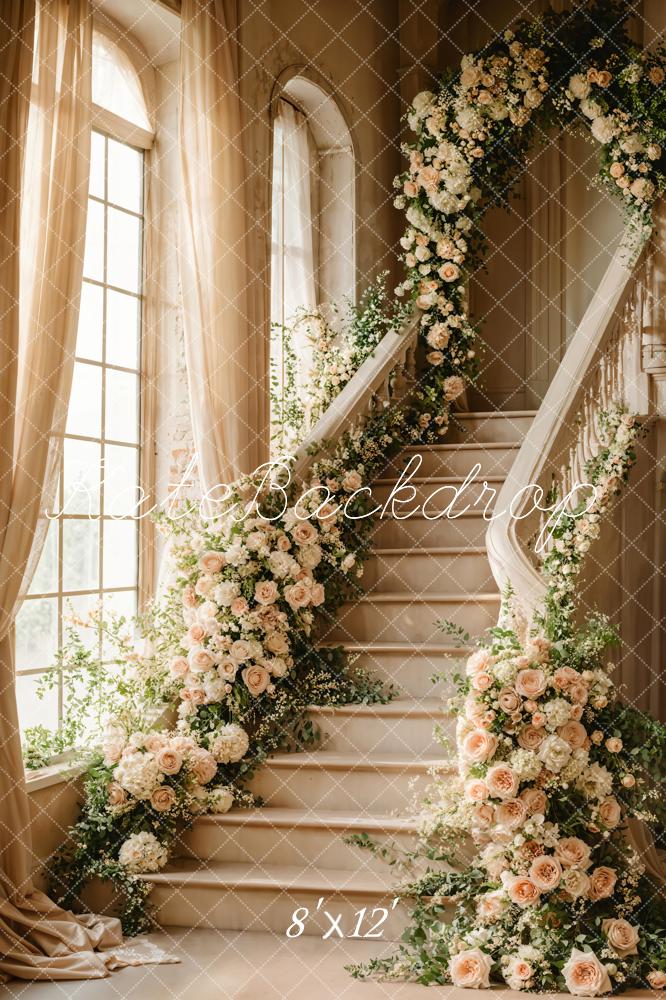 Fondo de Ventana Arco Floral con Escaleras en Cascada Diseñado por Emetselch