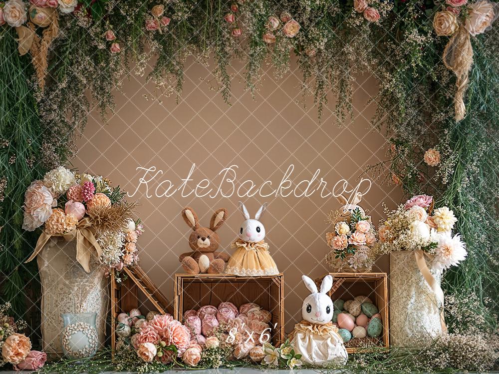 Kate Easter Bunny Flower Arch Pastel Eggs Backdrop Designed by Emetselch