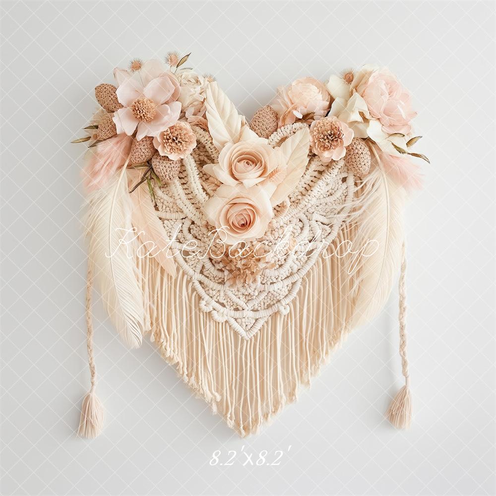 Kate Boho Macrame Floral Dusky Pink Backdrop Designed by Kerry Anderson