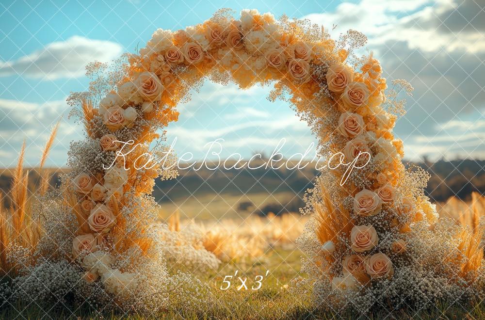 Kate Boho Flower Arch Outdoor Wedding Backdrop Designed by Mini MakeBelieve