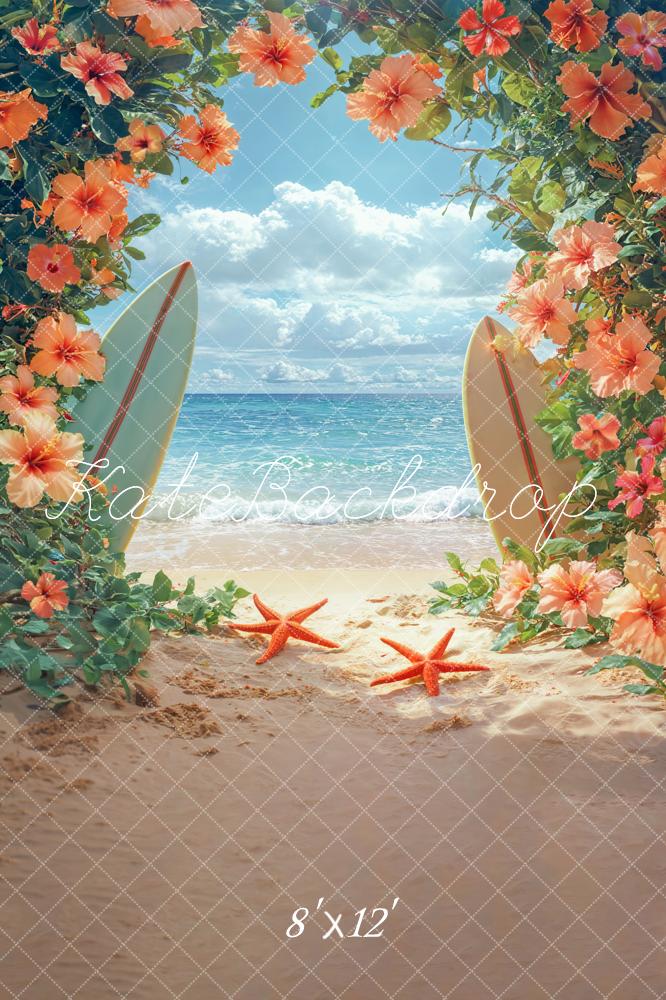 Fondo Floral de Tabla de Surf de Verano Designed by Emetselch
