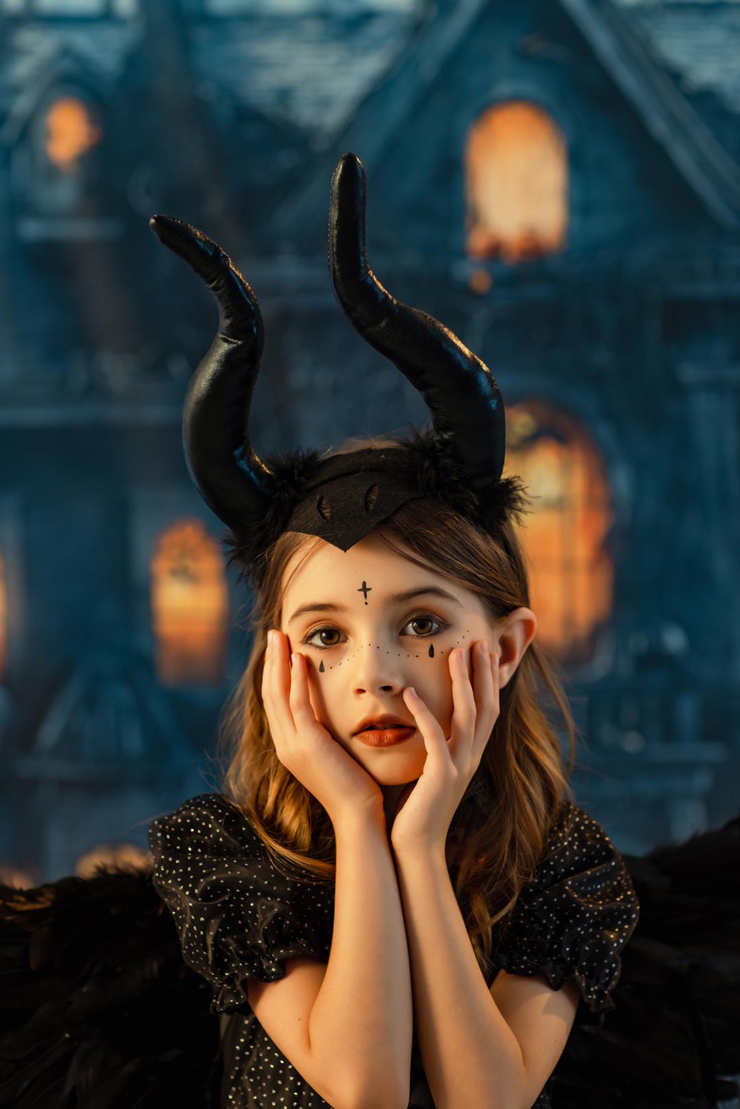 Kate Halloween Black Devil Wings Children's Dress Set