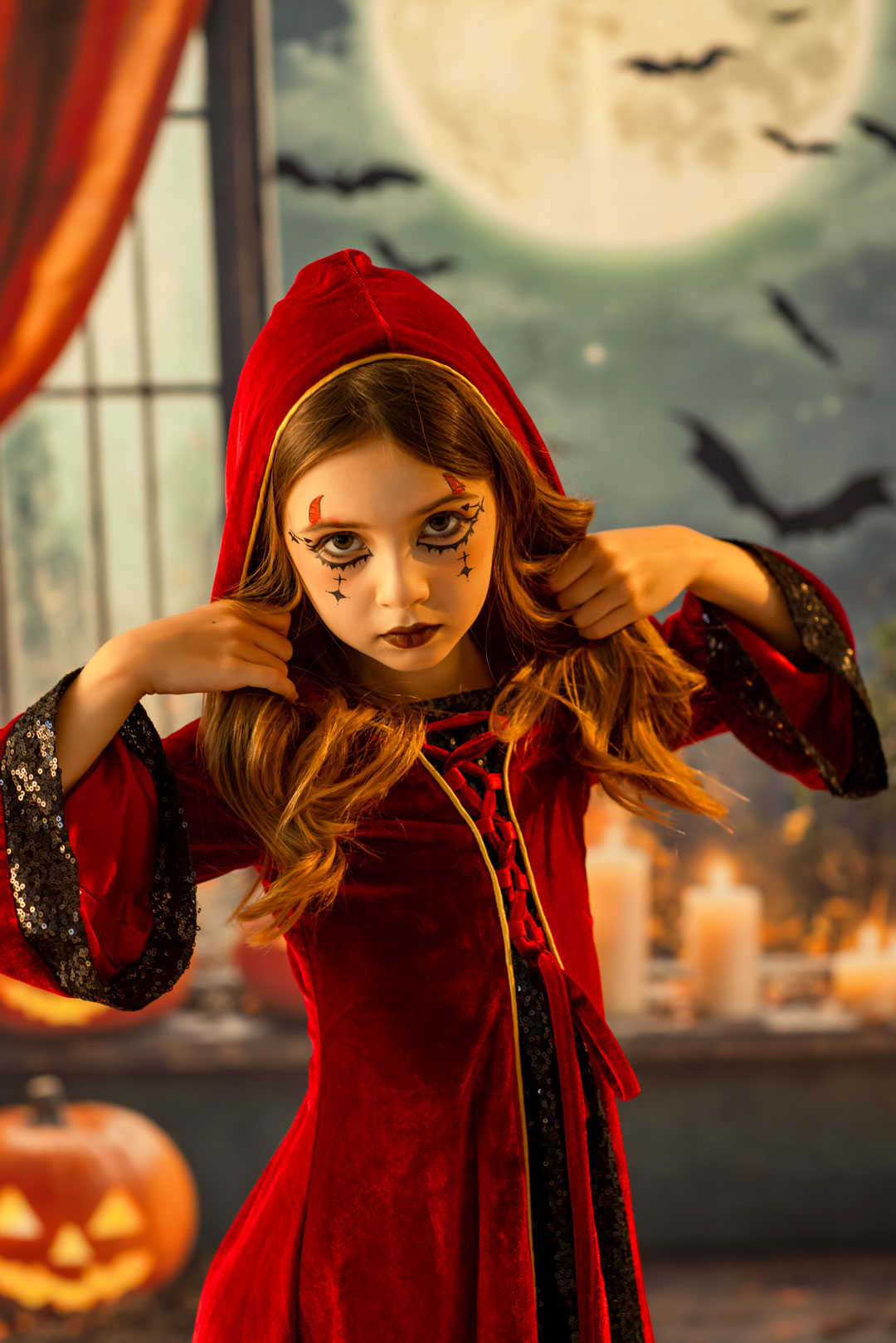 Kate Halloween Red Velvet Witch Robe Children's Dress