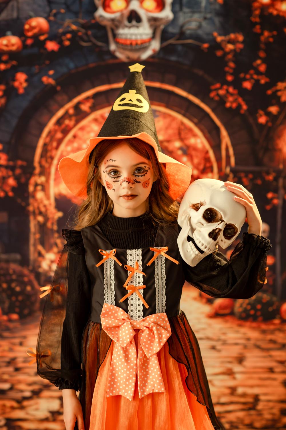 RTS Kate Halloween Street Photo Kit Photography Backdrops&Props Themed Bundle