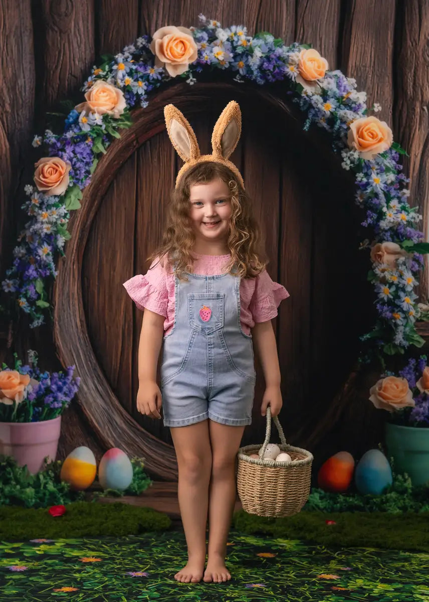 Kate Spring Floral Greenery Grass Floor Backdrop Designed by Mini MakeBelieve