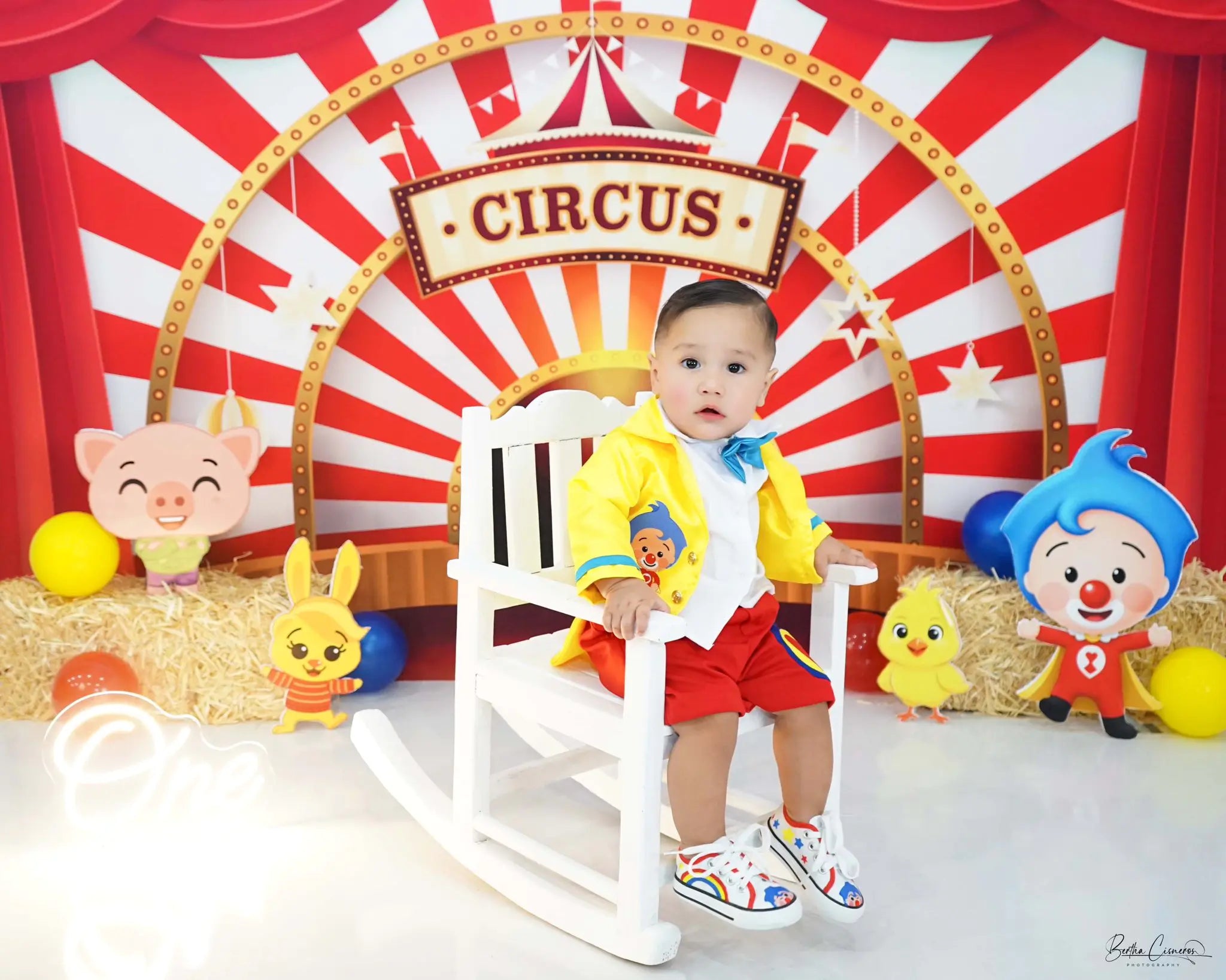 Circus Podium Rode Achtergrond voor Fotografie