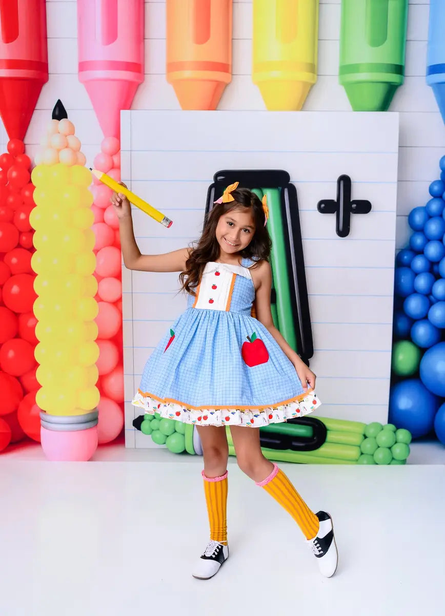 Kate Back to School Colorful Crayon A Plus Balloon Backdrop Designed by Patty Roberts