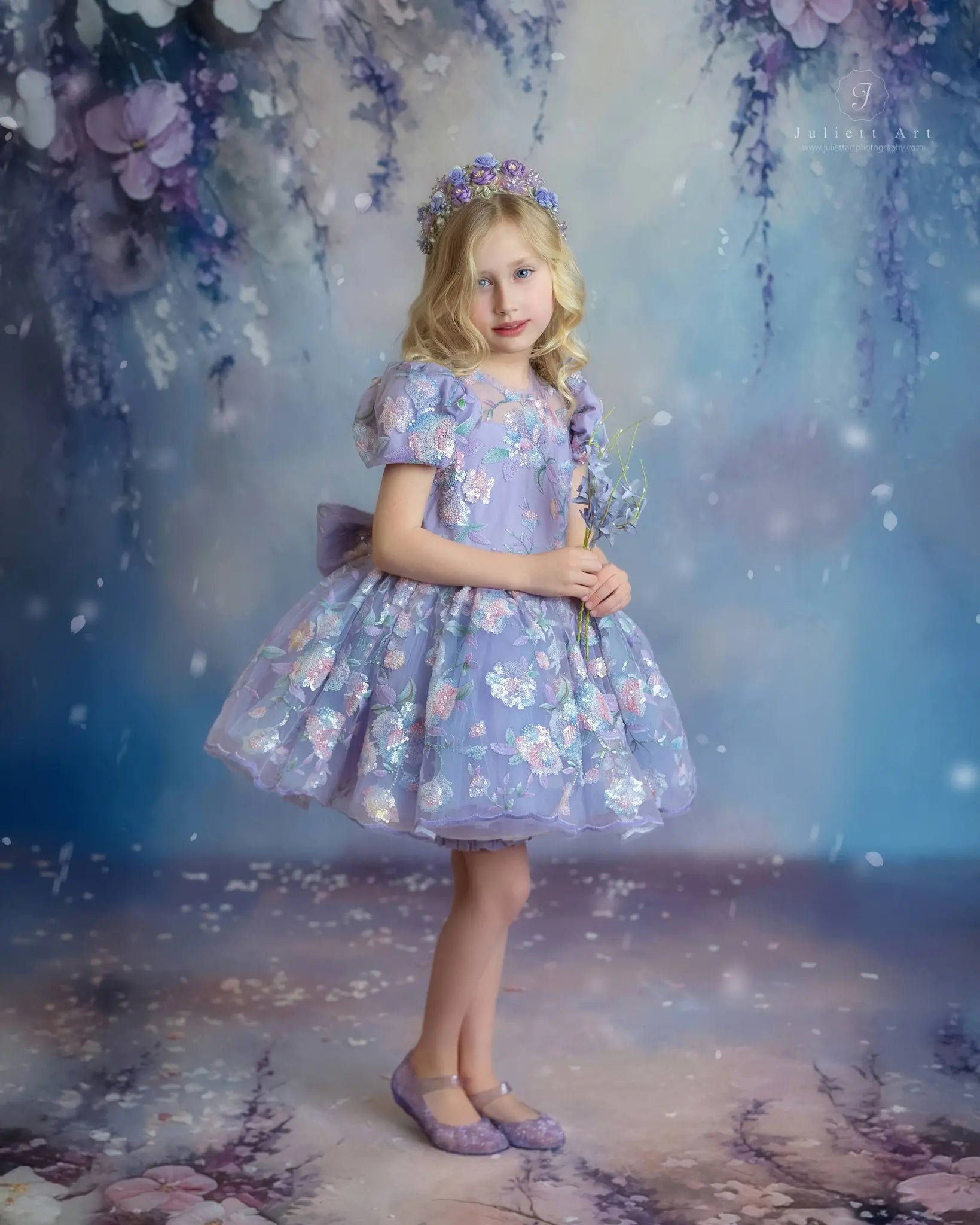 Fondo Pastel Floral Púrpura de Arte Fino Diseñado por Emetselch