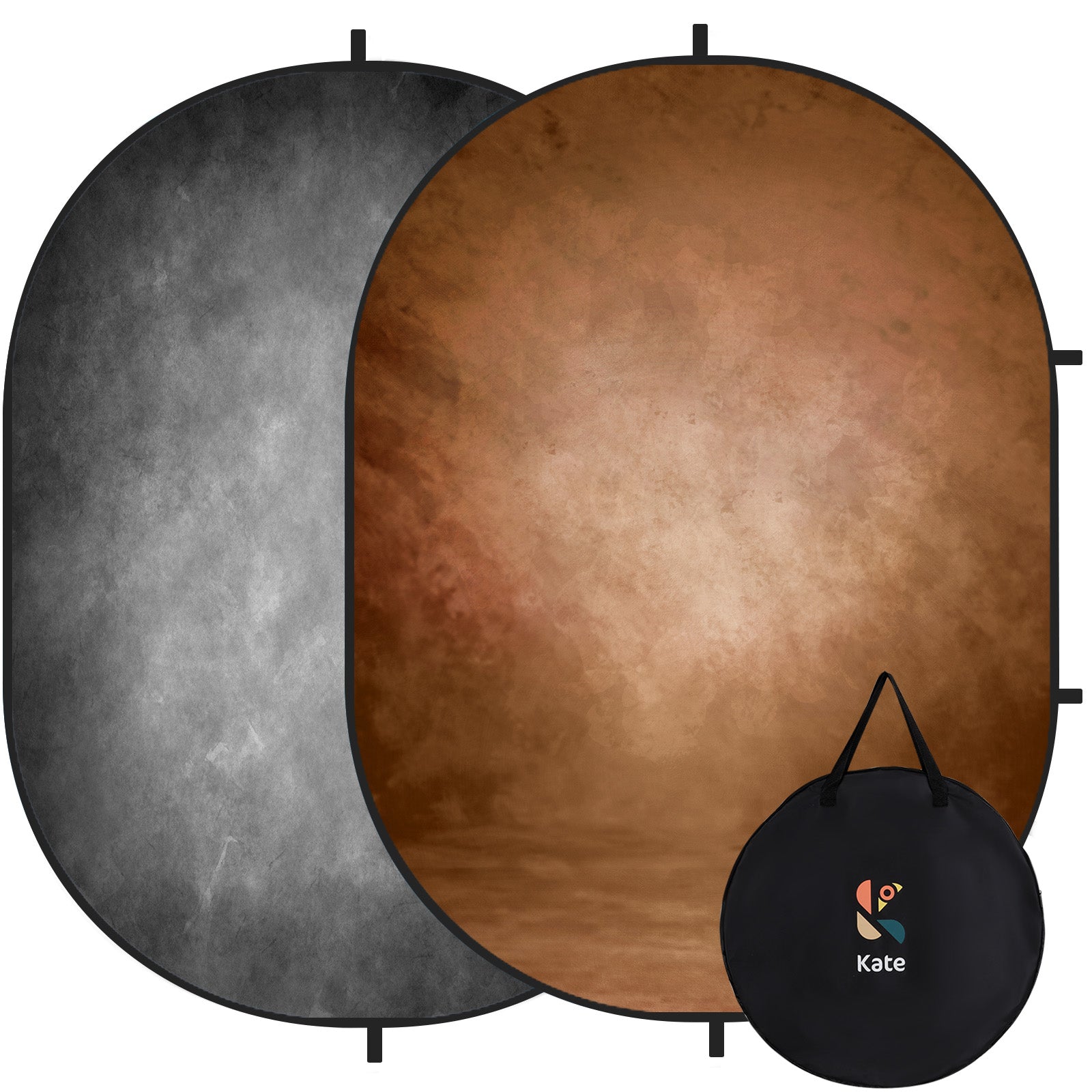 RTS Kate Abstract Gray / Brown Microfiber Collapsible Backdrop for Photography 5X6.5ft(1.5x2m) (US & CA Only)