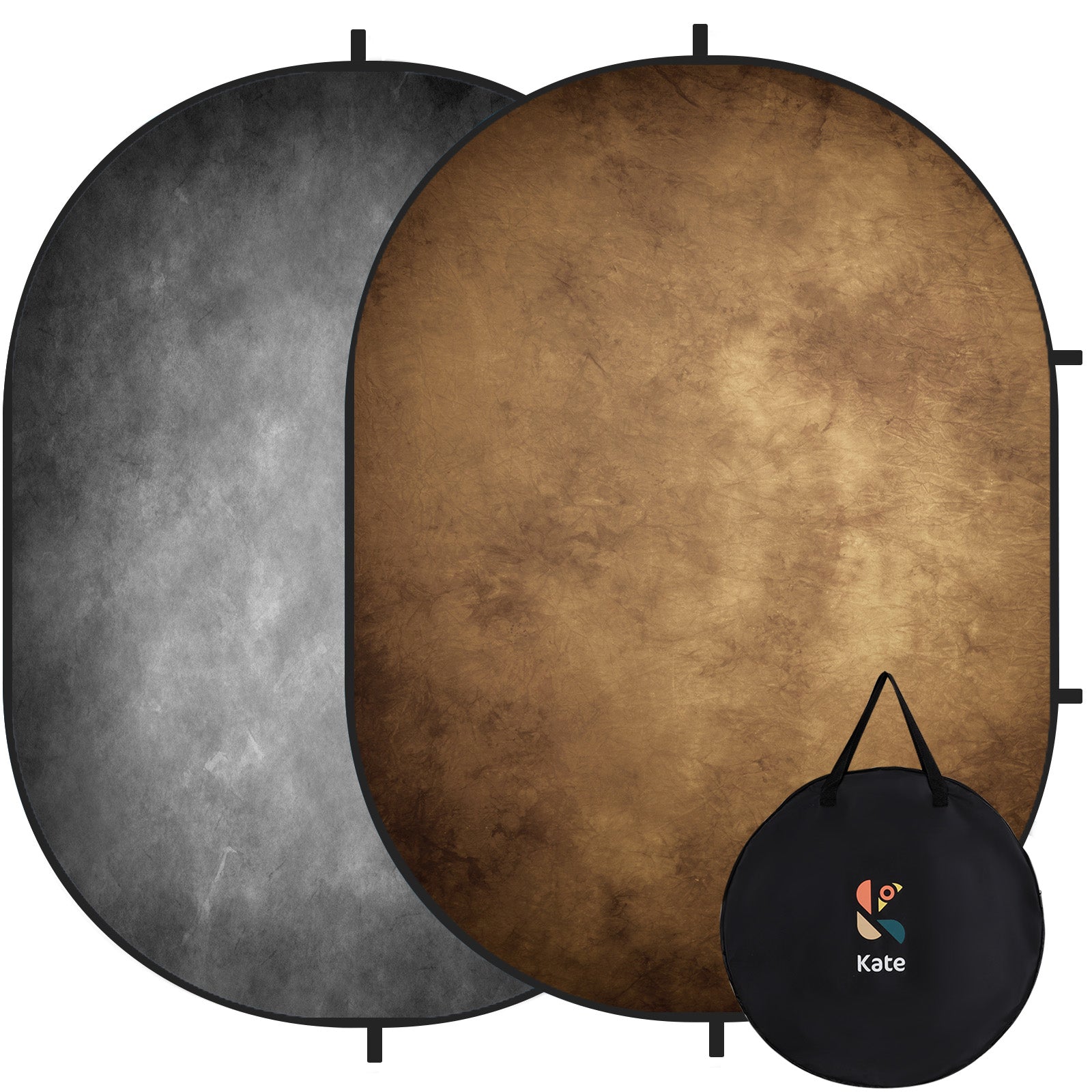 RTS Kate Abstract Brown / Gray Microfiber Collapsible Backdrop for Photography 5X6.5ft(1.5x2m) (US & CA Only)