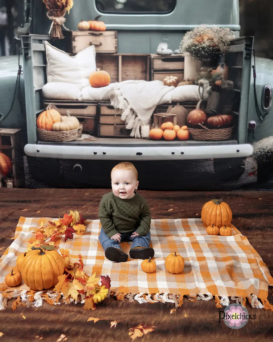 Kate Fall Pumpkin Truck Backdrop