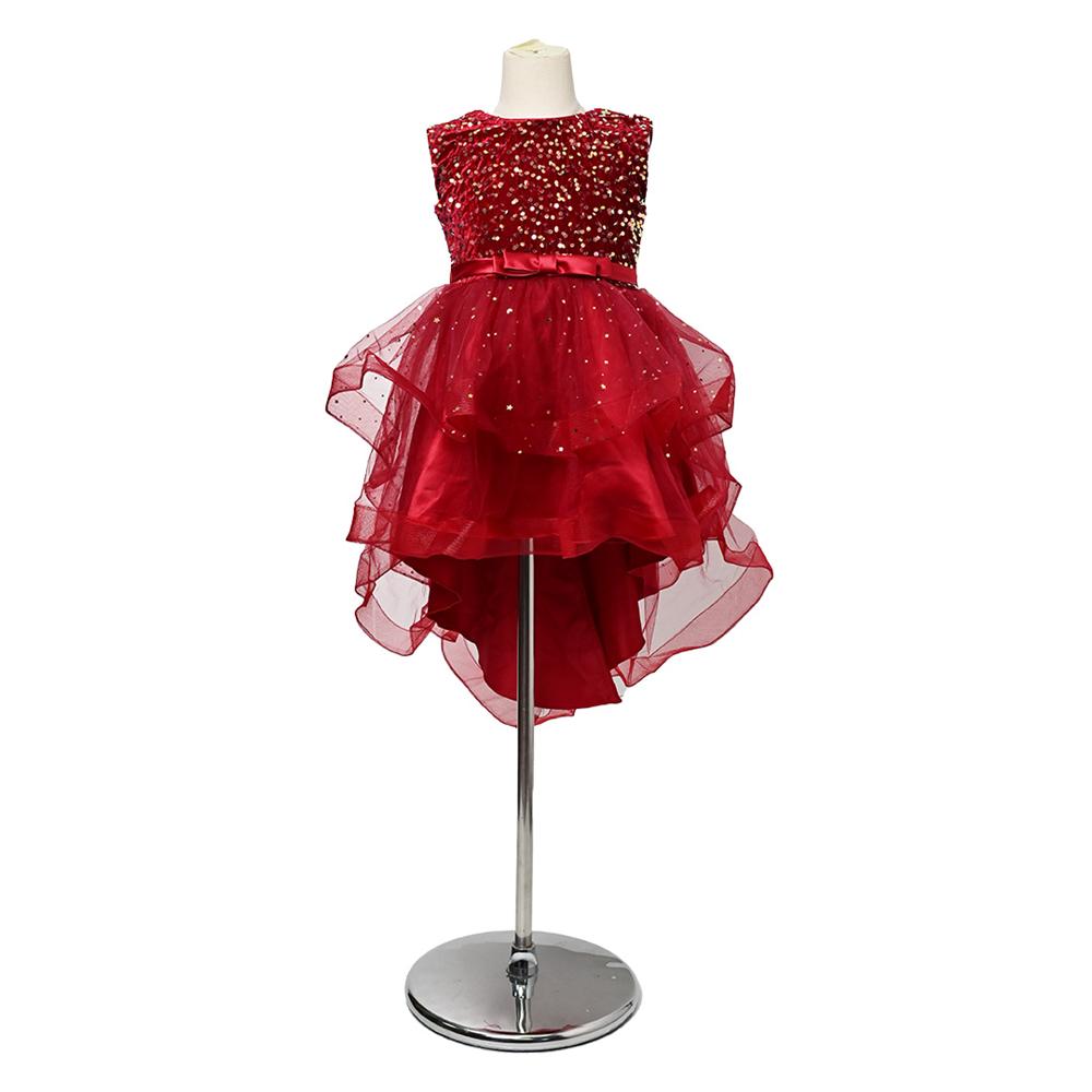 Kate Red Velvet Sequined Children's Dress