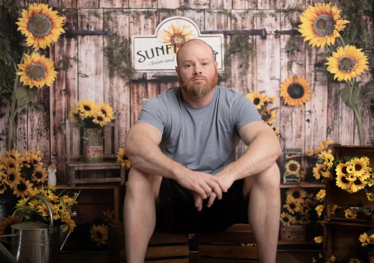 Tienda de regalos Girasol Telón de fondo de madera para fotografía de otoño