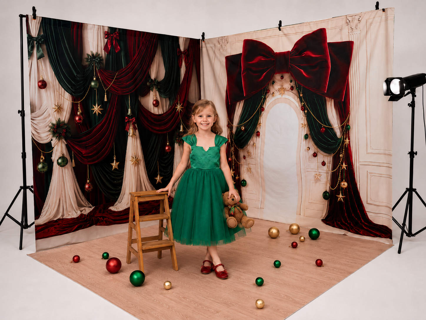 Kate Christmas Bow Archway Draping Photo Kit Photography Backdrops&Props Themed Bundle(US ONLY)