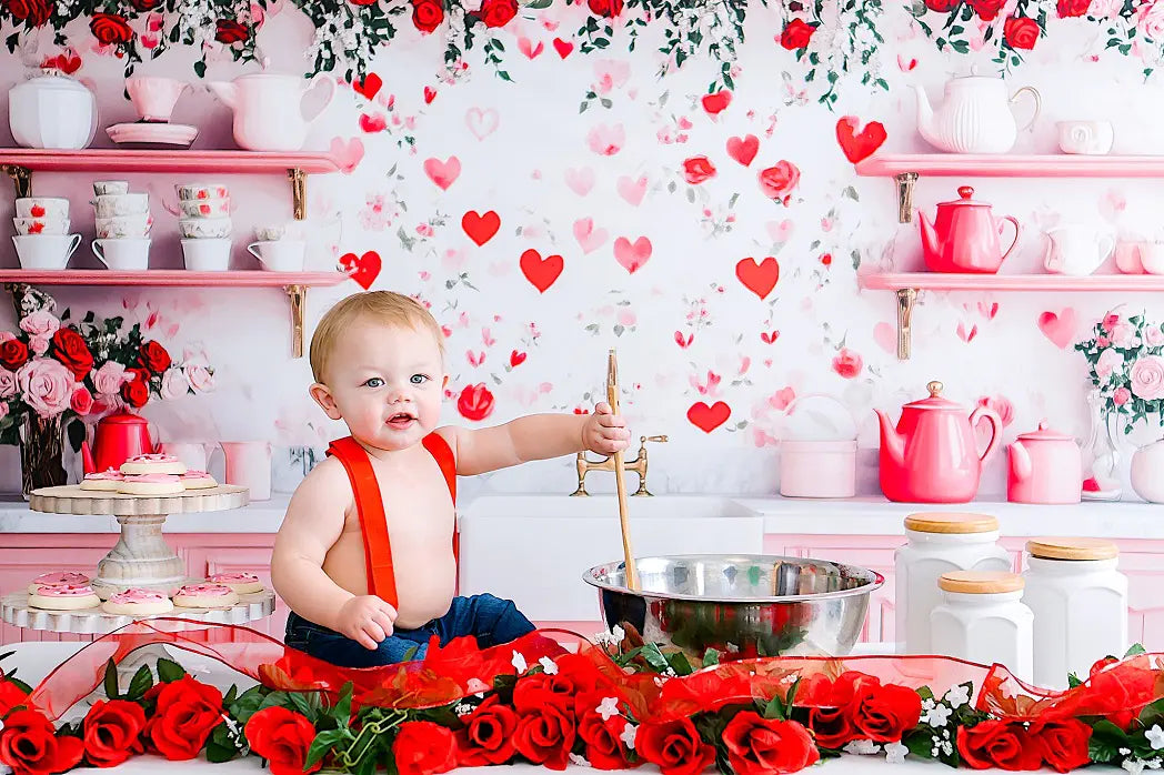 Fondo Rosa de Cocina Roses Diseñado por Patty Roberts