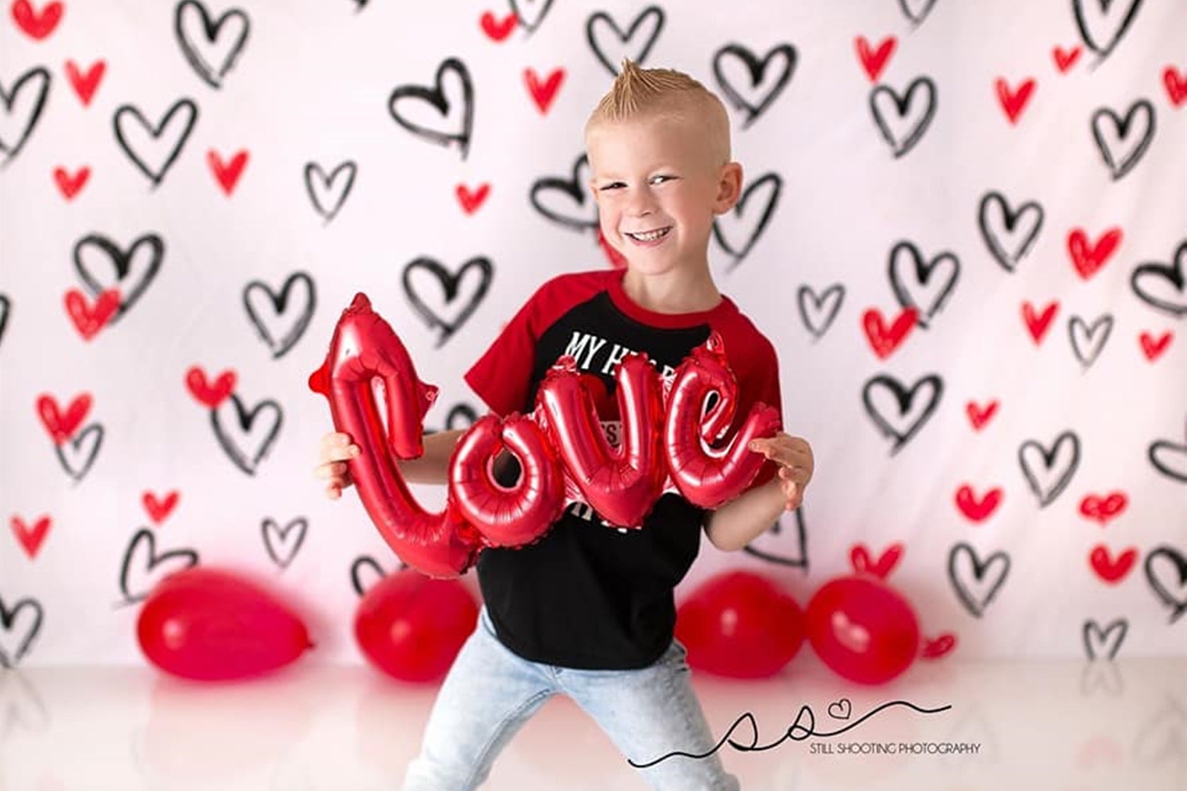 Kate Valentine's Day Fleece Backdrop White for Photography