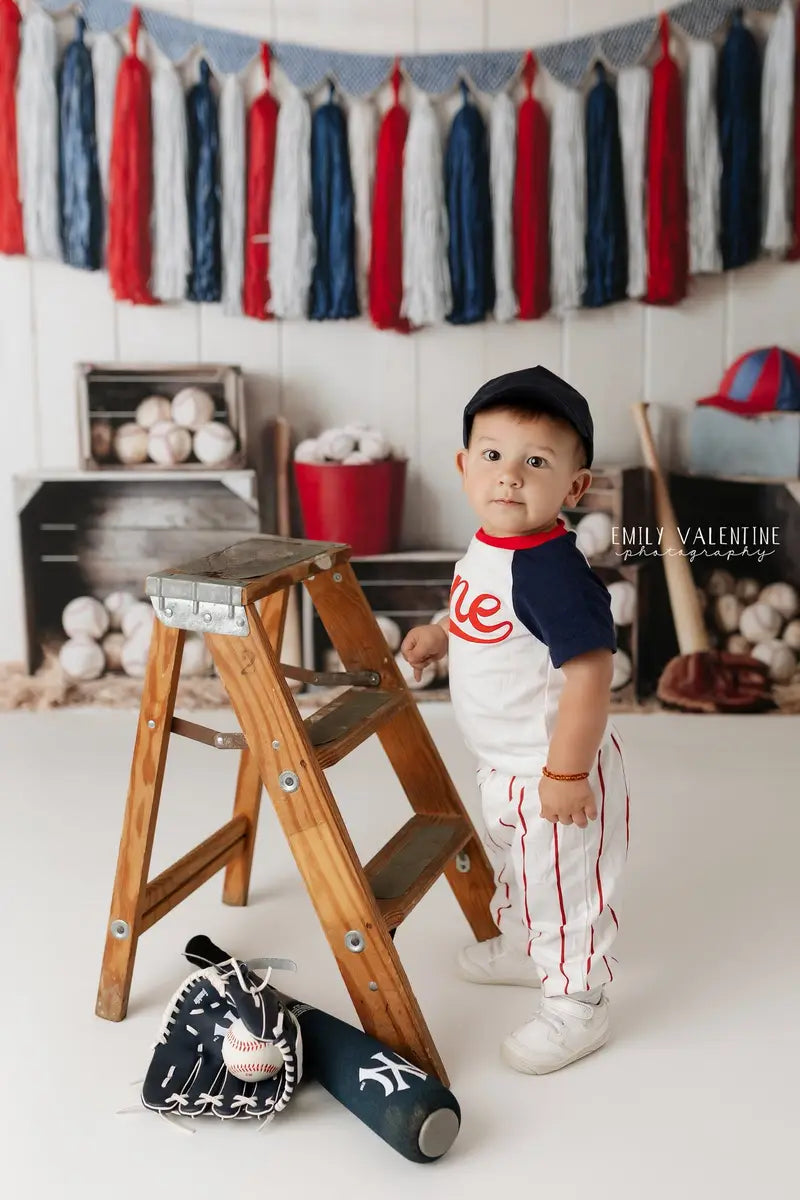 Sport Baseball Kratten Rode Blauwe Foto Achtergrond Designed by Emetselch