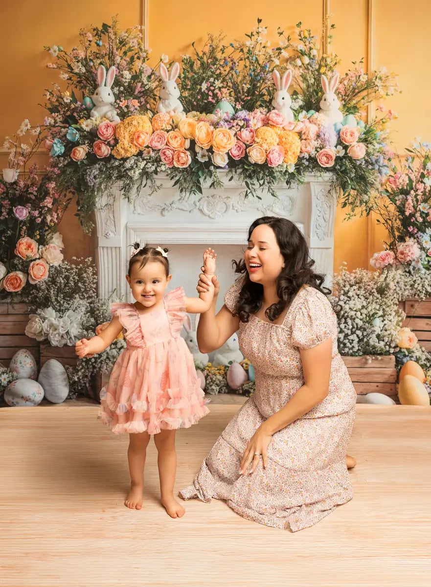 Tienda de Conejo de Pascua Huevos Chimenea Conjunto de Habitación