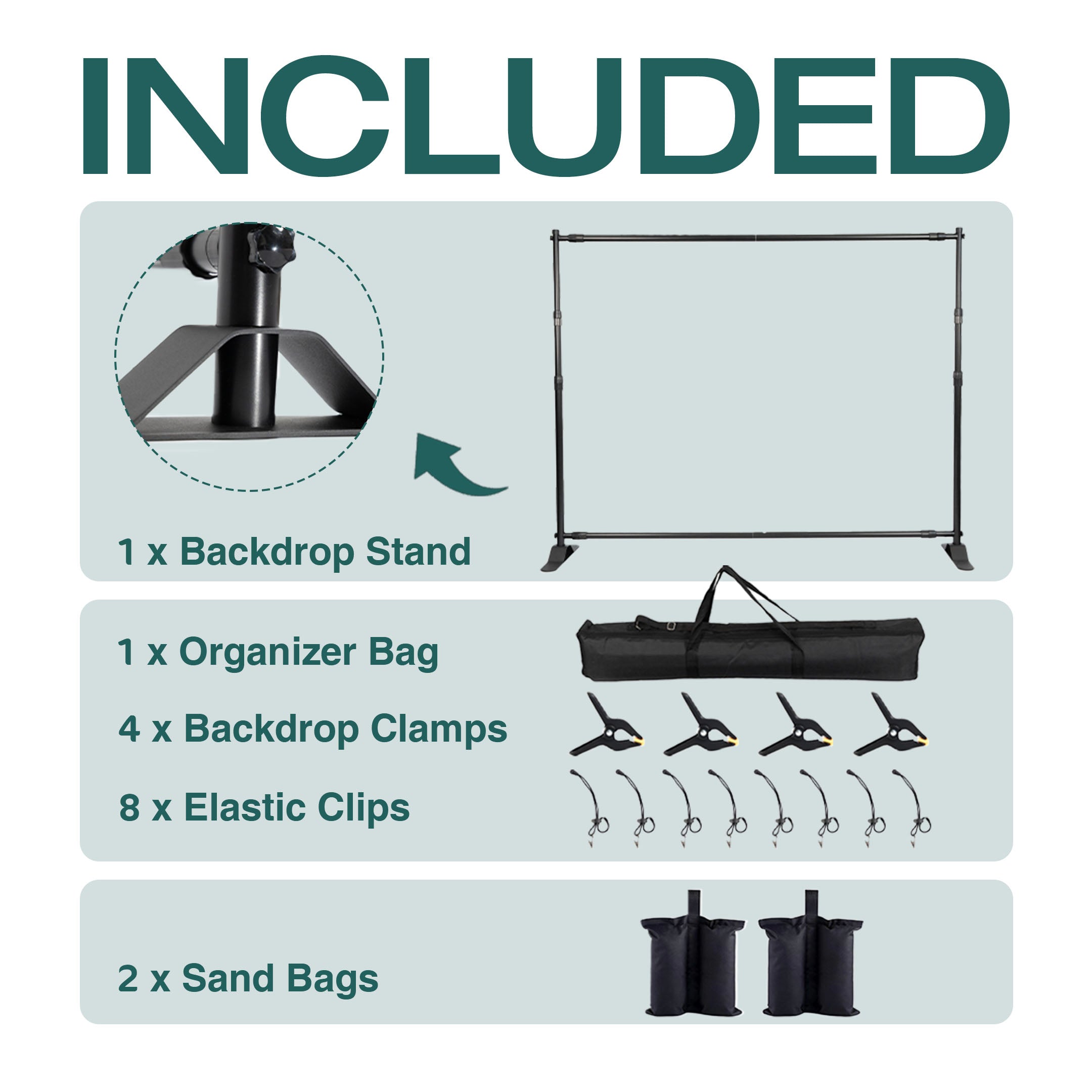 Kate Heavy-duty 10*8ft Dual-bar Adjustable Photographic Backdrop and Seamless Paper Display Stand