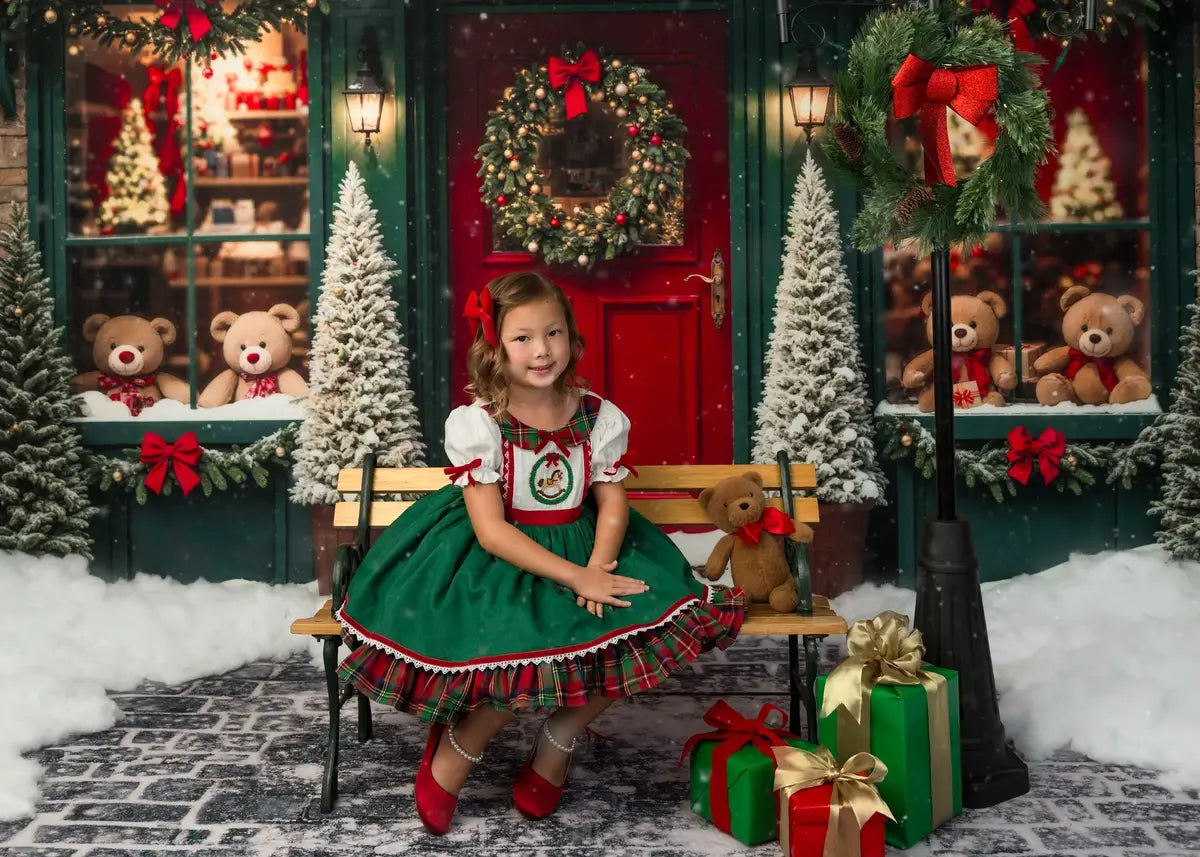 Christmas Toy Shop Teddy Bears Backdrop Designed by Emetselch