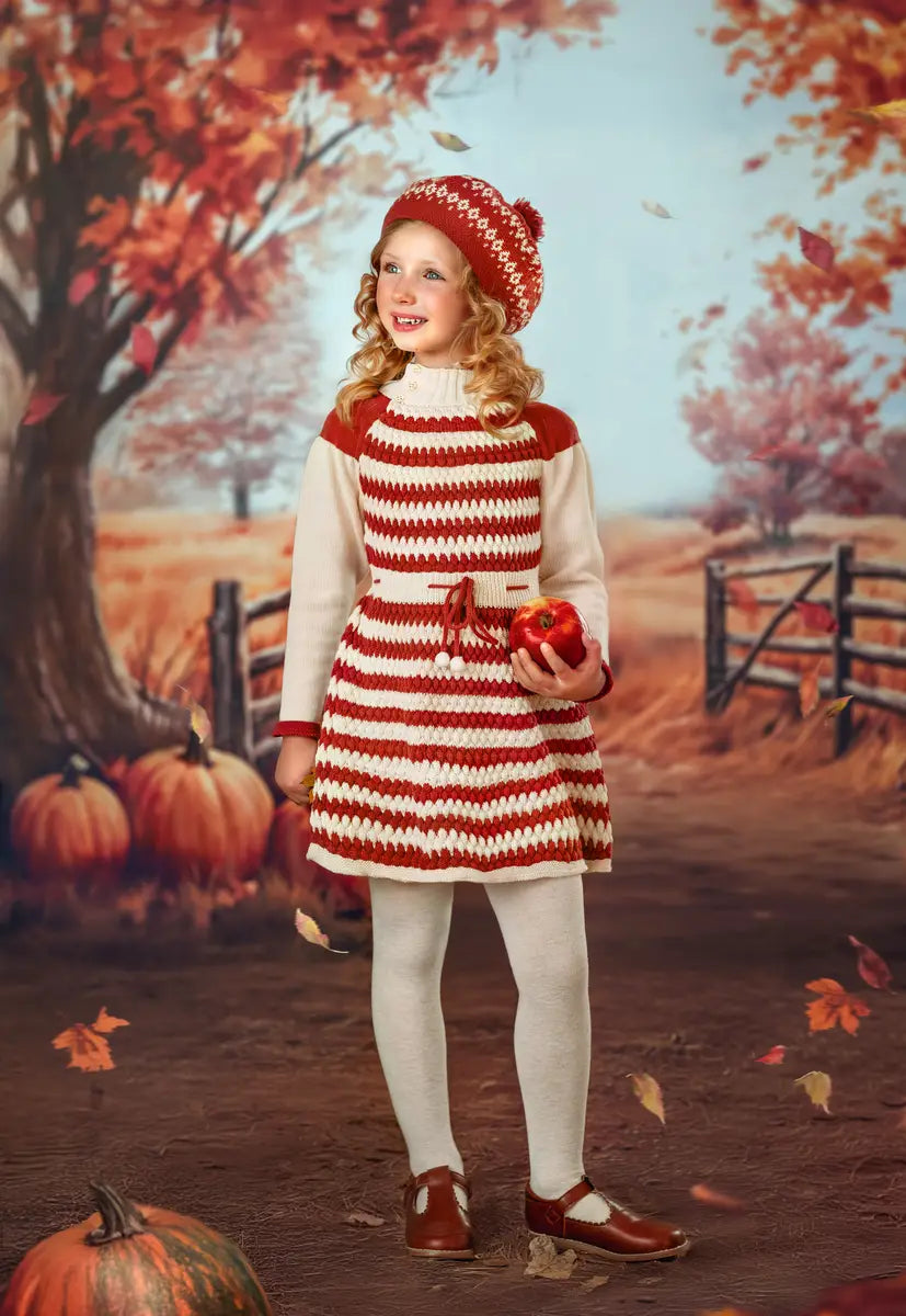 Kate Autumn Maple Leaves Forest Pumpkin Field Path Backdrop Designed by GQ